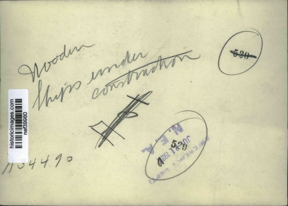 1926 Press Photo Wooden Ships under Construction - nef39980