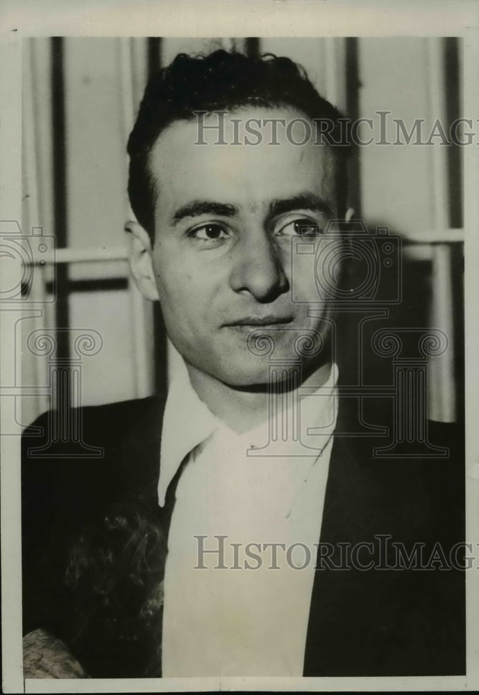 1932 Press Photo Charles Liogera Arrested for Gertrude Hart Attempted Kidnapping