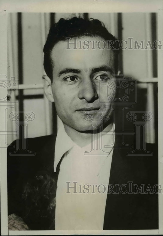 1932 Press Photo Charles Liogera Arrested for Gertrude Hart Attempted Kidnapping