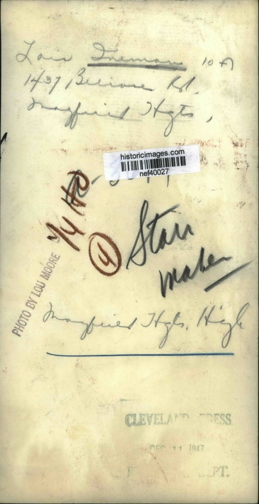 1947 Press Photo Lois Inman of Mayfield Hights Highschoool - nef40027