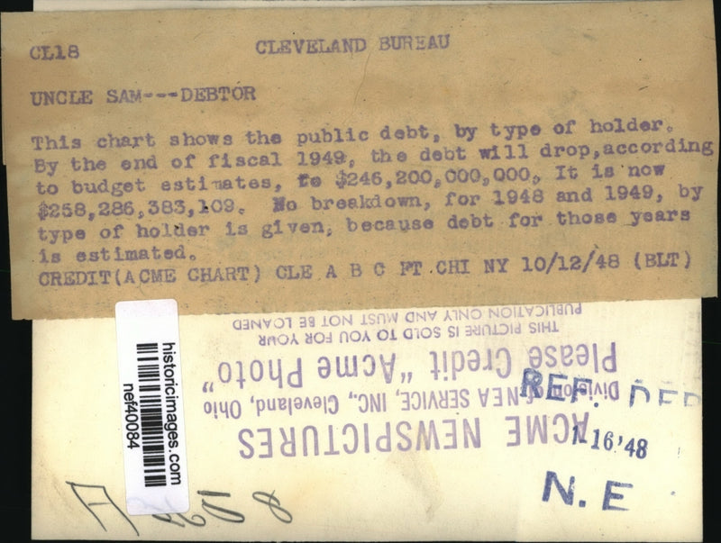 Load image into Gallery viewer, 1948 Press Photo This Chart Shows Public Debt by Type of Holder - nef40084
