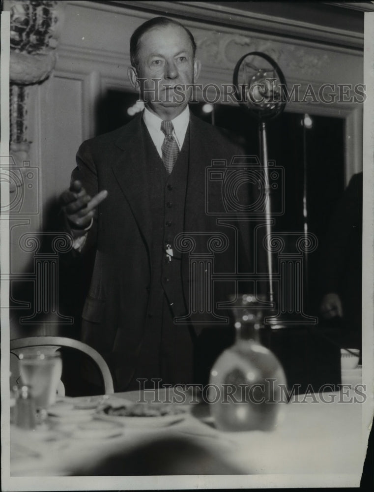 1934 Press Photo Dr William A Wirt Speaks at Legion Meet on Brain Trust Charges