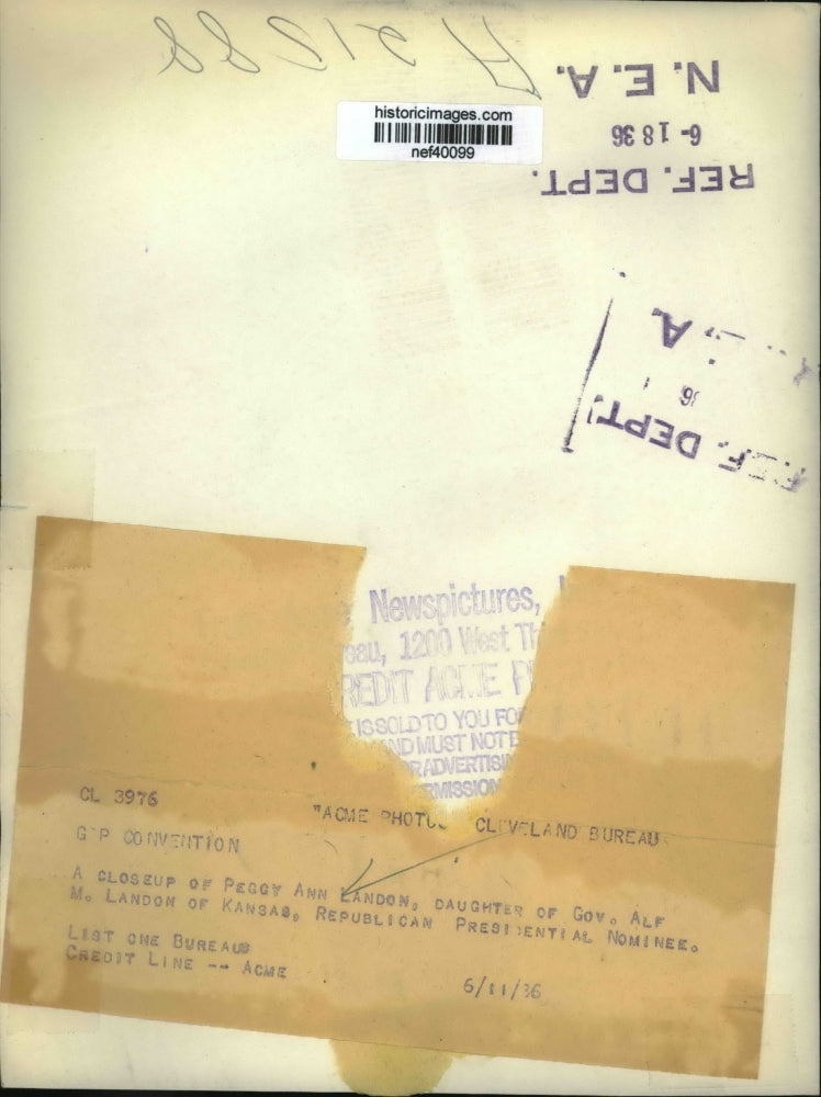 1936 Press Photo Peggy Ann Landon Daughter of Gov Alf M Landon of Kansas