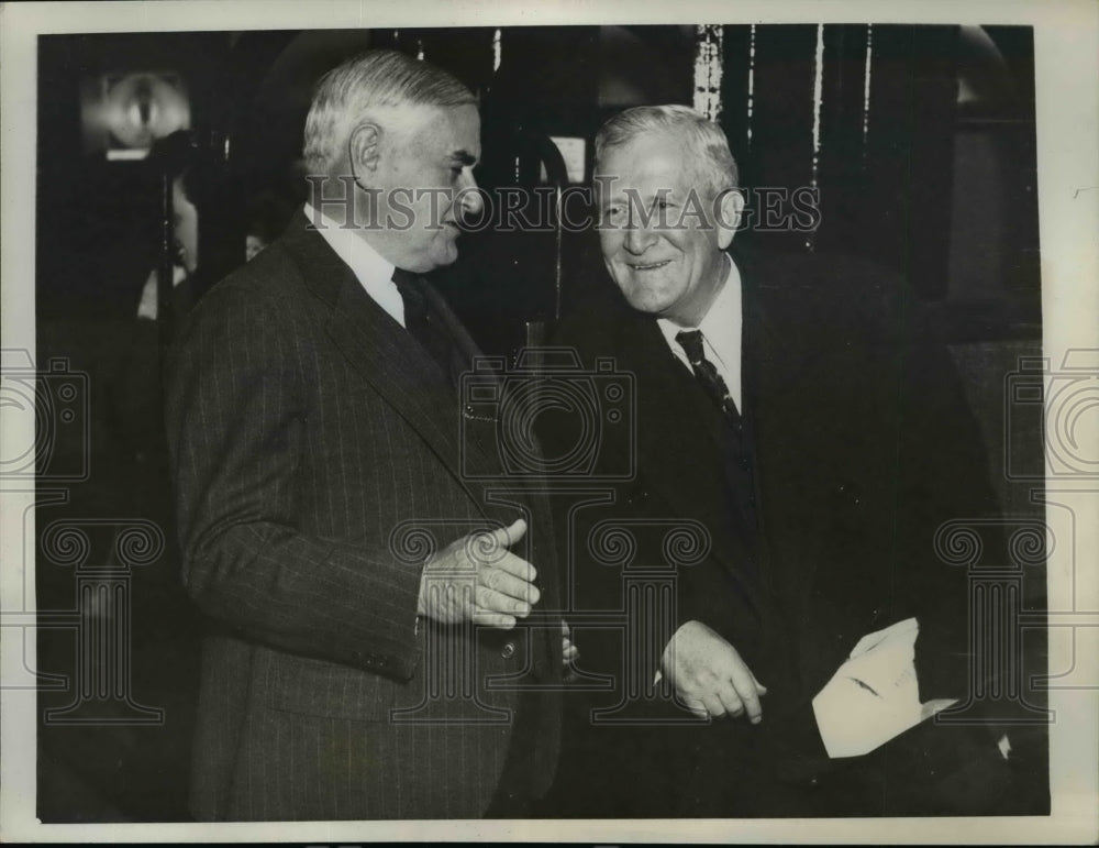 1937 Press Photo Sen.Augustine Lonergan of Conn. and Sen. Morris Sheppard of Tex