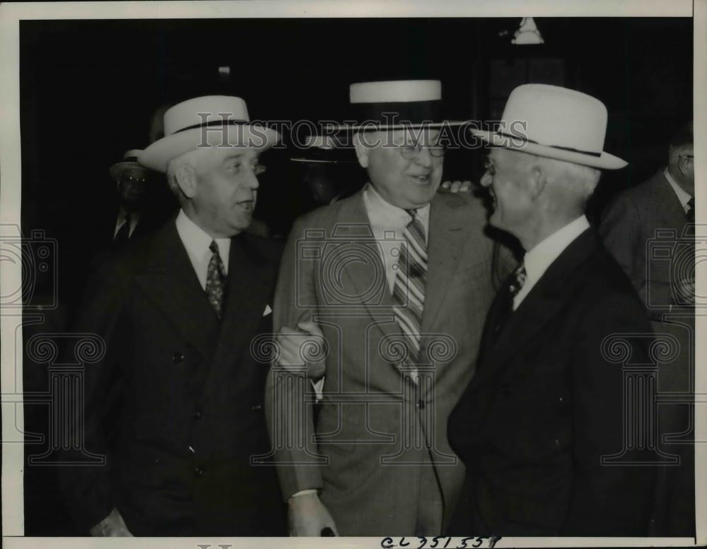 1934 Press Photo Senators Wallace White, Warren Austin & Simeon Bess at Conventi
