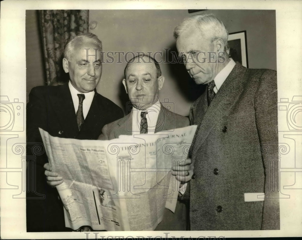 1938 Press Photo Rep.Fred Biermann, Rep. Edward W.Creal and Rep.Robert Crosser