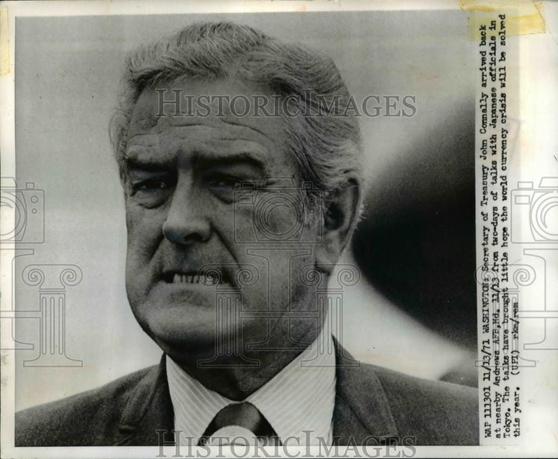 Load image into Gallery viewer, 1972 Press Photo John Connally Arrives From 2-Day Talks with Japanese Officials
