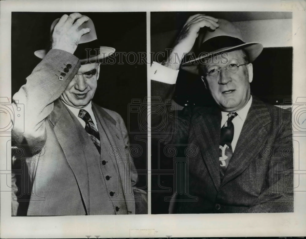 1952 Press Photo Union & Management Leaders Leave Collapsed Steel Talks