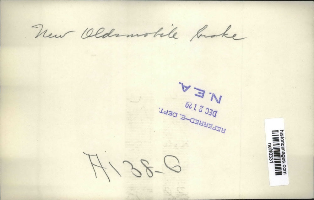 1929 Press Photo Oldsmobile Brake - nef40331