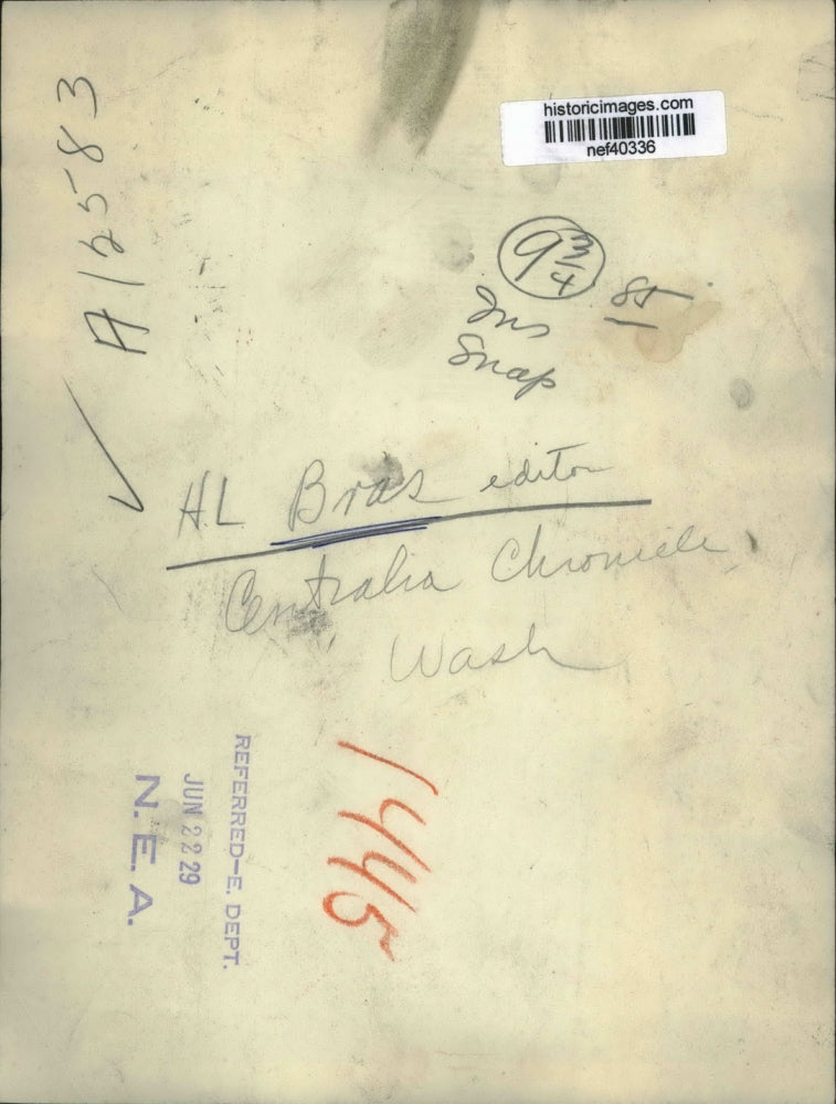 1929 Press Photo H.L Bias, editor of Centralia Chronicle Washington - nef40336