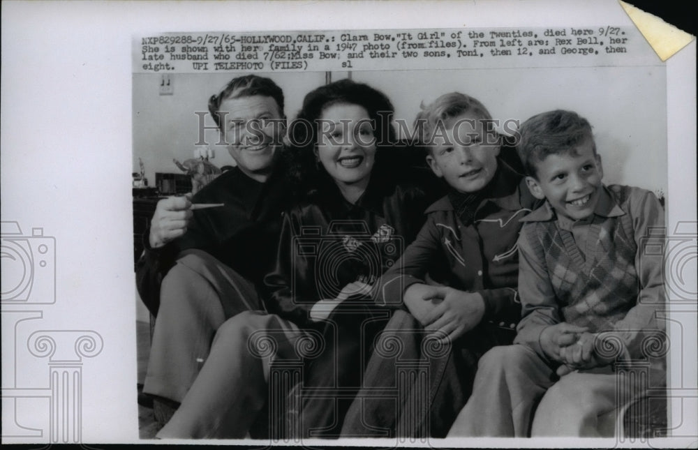 1965 Press Photo Clara Bow "It Girl" of the Twenties Died Here September 27 1965