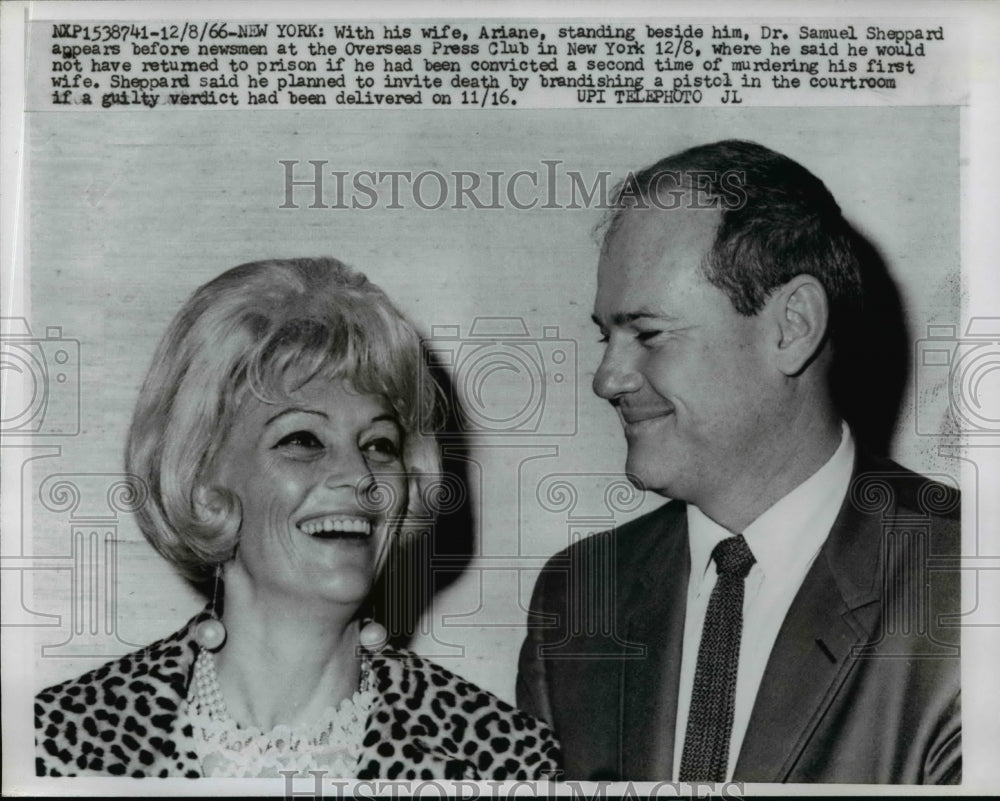 1966 Press Photo Samuel Sheppard & Wife Appear Before Newsmen at Overseas Club