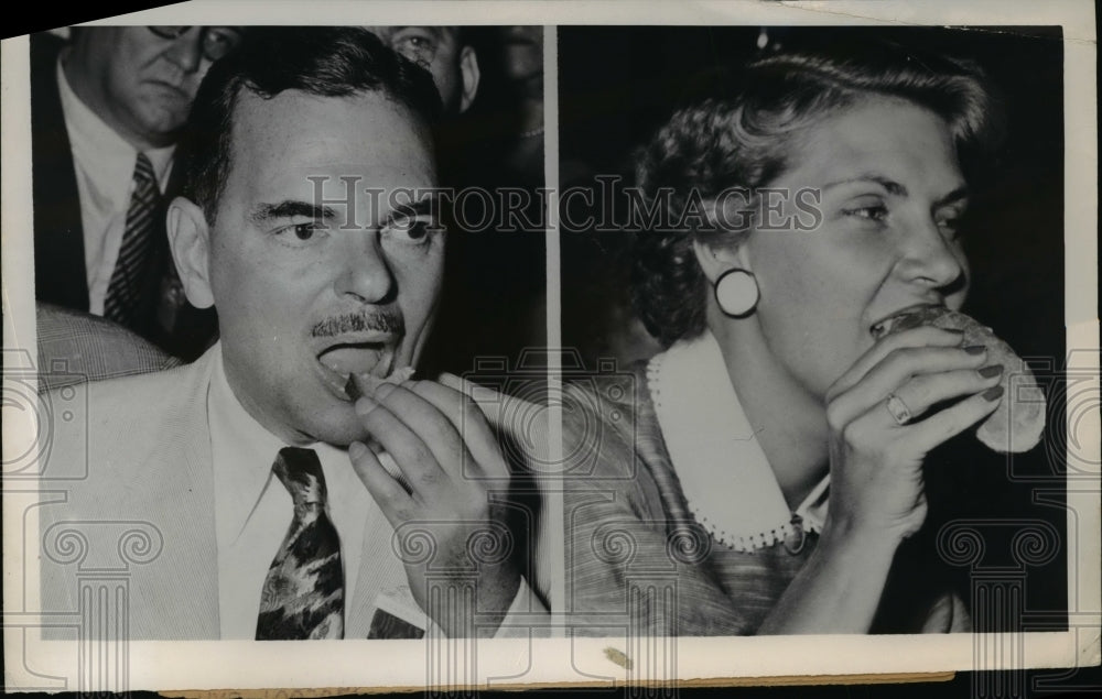 1952 Press Photo Thomas E. Dewey, Mrs. John A. Prather at Republican Convention