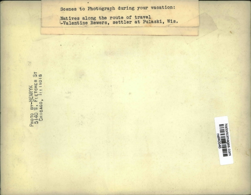 Press Photo Settler Valentine Rewers at Pulaski, wisconsin - nef40546