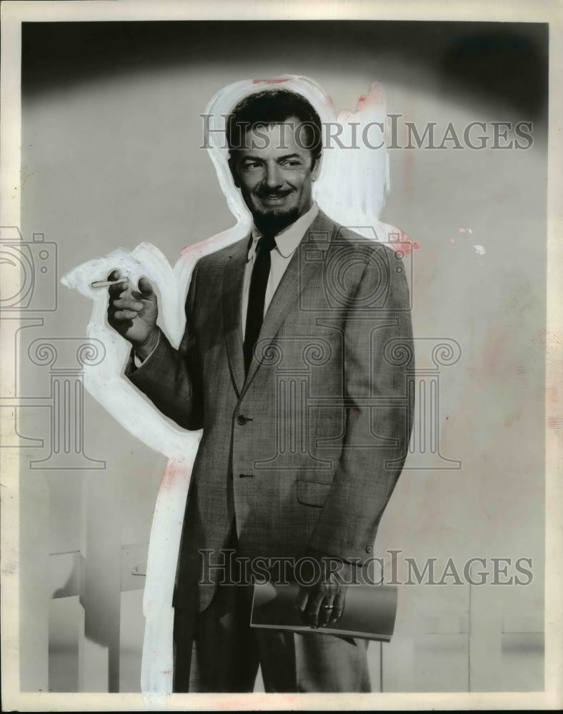 1960 Press Photo Model in Modified Continental 2-Button Suit - nef40661