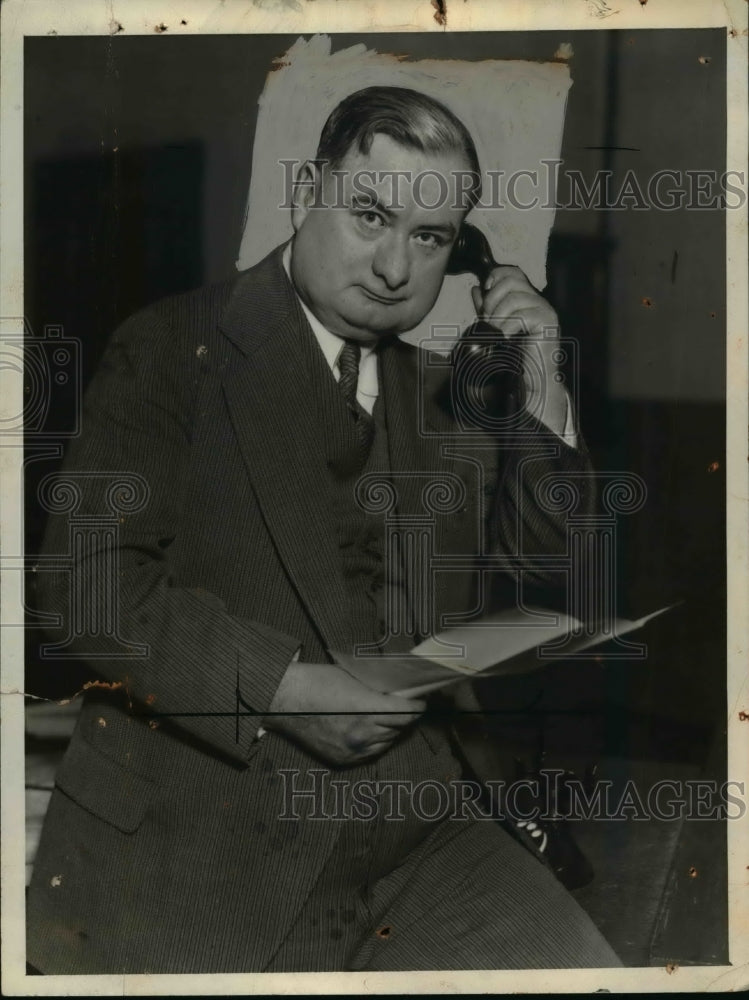 1933 Press Photo Joseph B Keenan Cleveland Attorney - nef40670