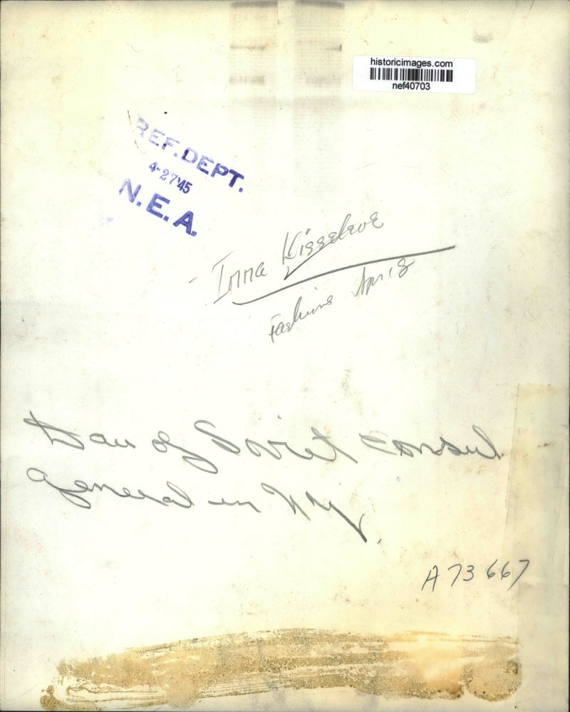 1945 Press Photo Inna Kiseleve, Daughter of Soviet Consul General in New York