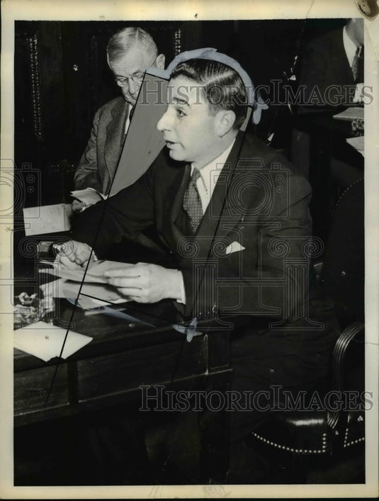 1934 Press Photo Sol A. Rosenblatt at Senate Munitions Hearing - nef40711