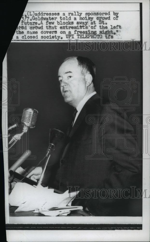 1962 Press Photo Senator Hubert Humphrey - nef40833