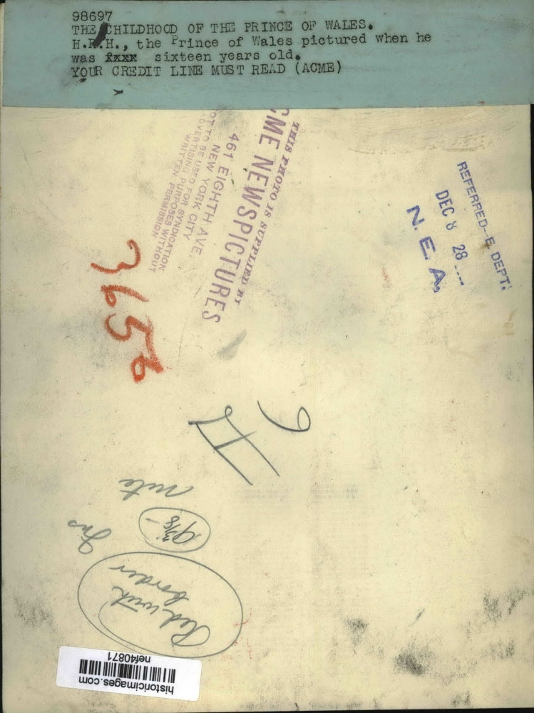 1928 Press Photo Prince Charles of Wales at Sixteen - nef40871