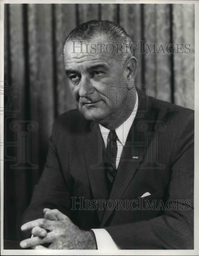 Undated Press Photo U.S Pres.Lyndon B. Johnson - nef40886