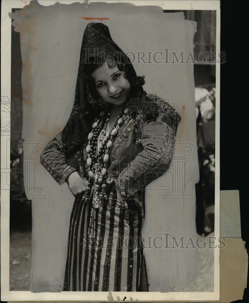 1930 Press Photo Rita Bell, Primera Cantarina of Los Angeles 149th Birthday Fest