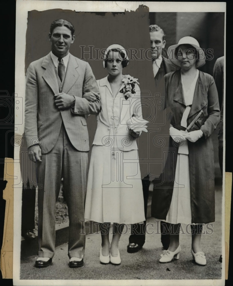 1931 Press Photo Ben Chapman New York Yankee Infielder Marries Elizabeth Payne