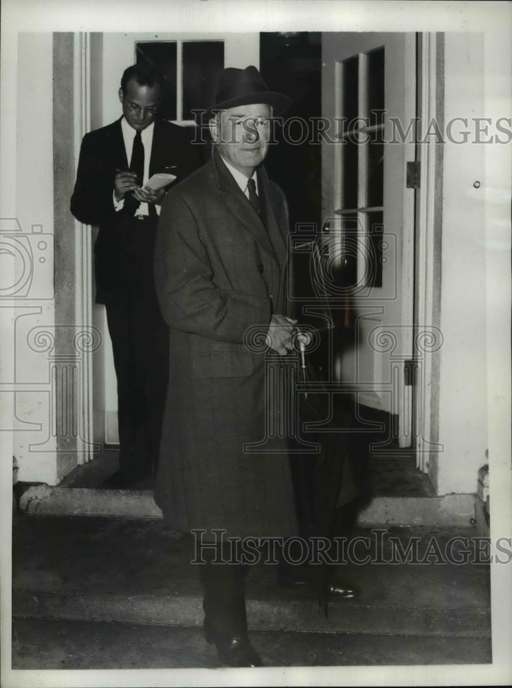 1936 Press Photo Thomas Lamont Leaving White House - nef41216