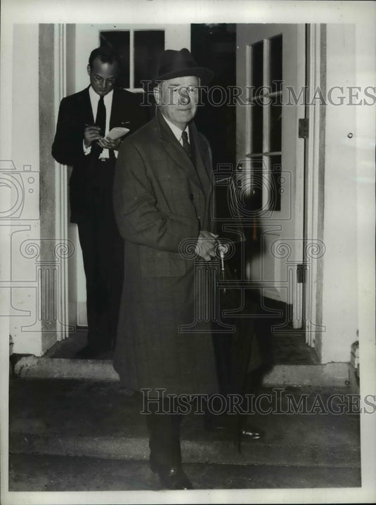 1936 Press Photo Thomas Lamont Leaving White House - nef41216