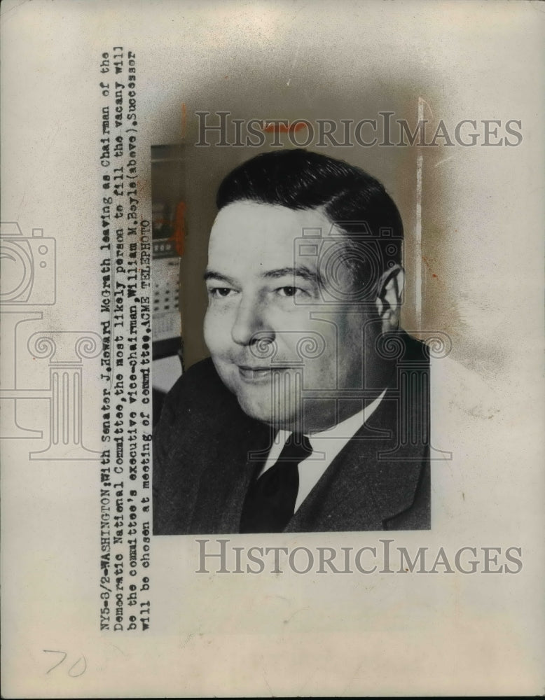 1949 Press Photo Senator J. Howard McGrath - nef41269