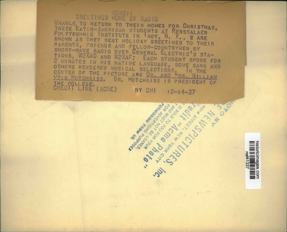 1937 Press Photo Latin-American Students at Renssalaer Polytechnic Institute