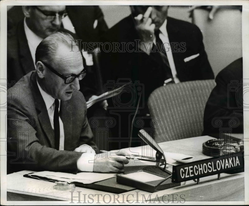 Load image into Gallery viewer, 1968 Press Photo Jiri Hajek at United Nations Security Council - nef41431

