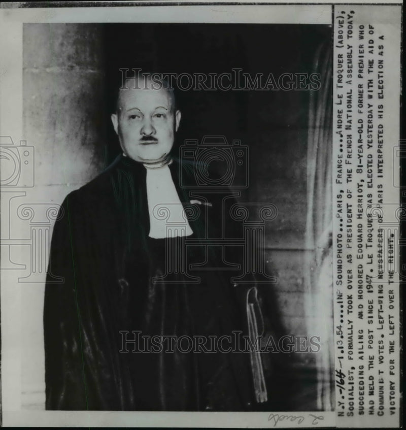 Load image into Gallery viewer, 1954 Press Photo Andre Le Troquer formally President of French National Assembly
