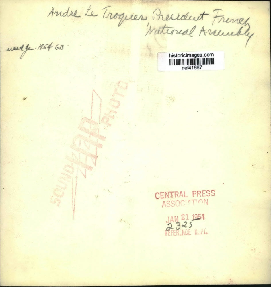 1954 Press Photo Andre Le Troquer formally President of French National Assembly