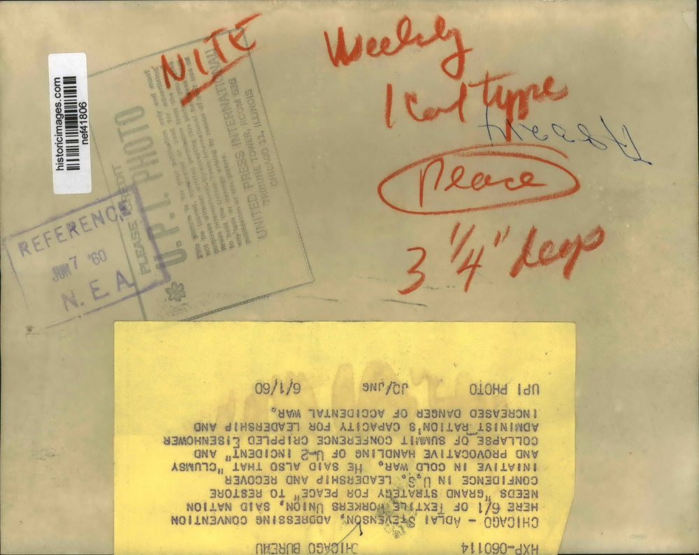 1960 Press Photo Adlai Stevenson Speaking at Textile Workers Union Convention