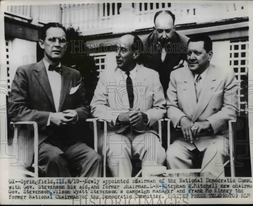 1952 Press Photo Adlai Stevenson Meeting National Democratic Committee Members
