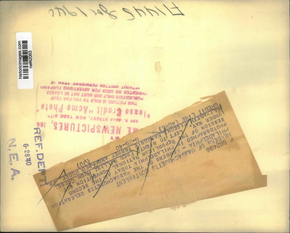 1940 Press Photo Massachusetts Delegation Fred Willis, Hugh Cress, Fred Dodge