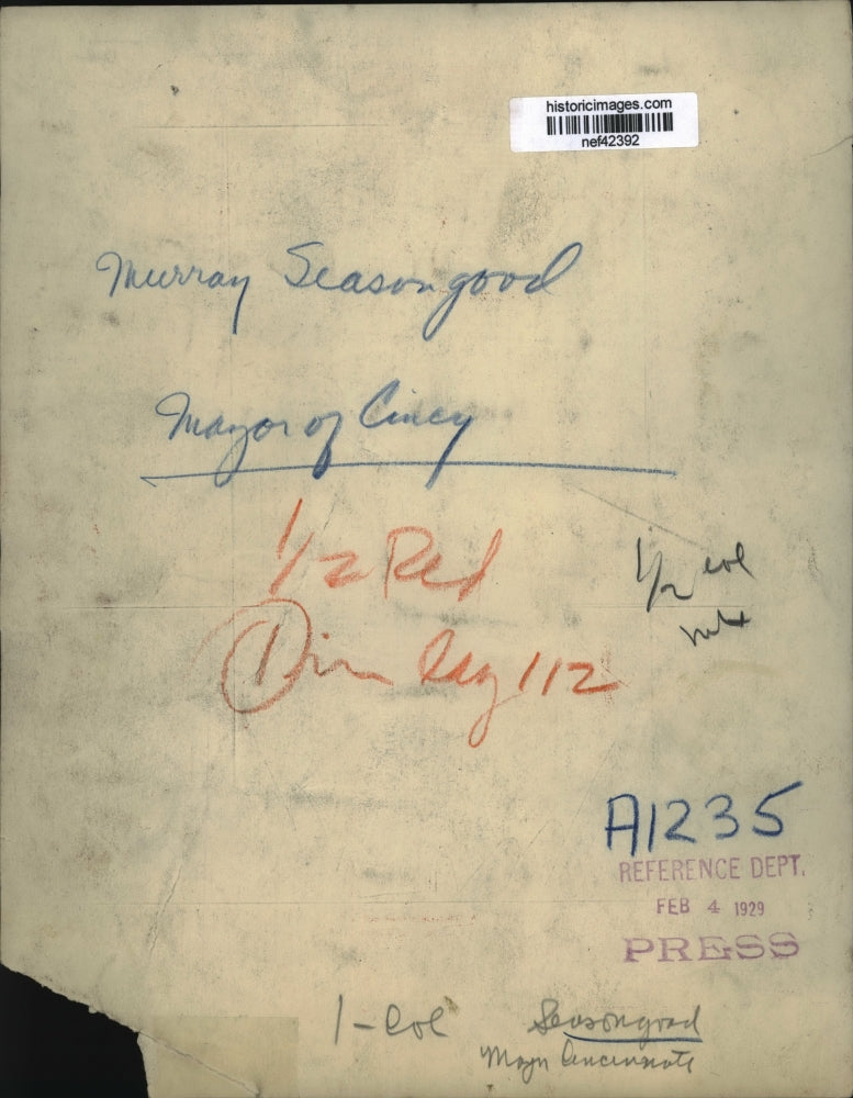 1929 Press Photo Murray Seasongood - nef42392