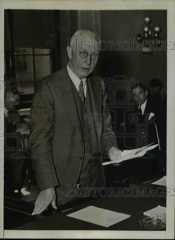 1934 Press Photo Ralph M. Field at Senate Agriculture committee Meeting