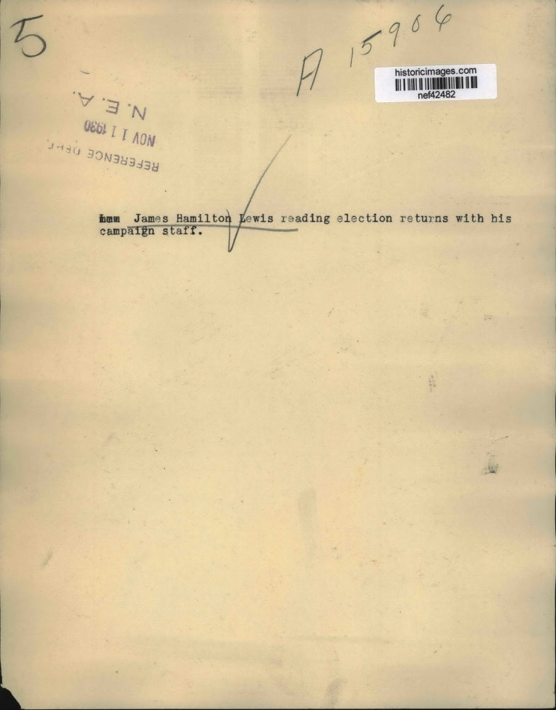Load image into Gallery viewer, 1930 Press Photo James Hamilton Reading Election Returns with Campaign Staff
