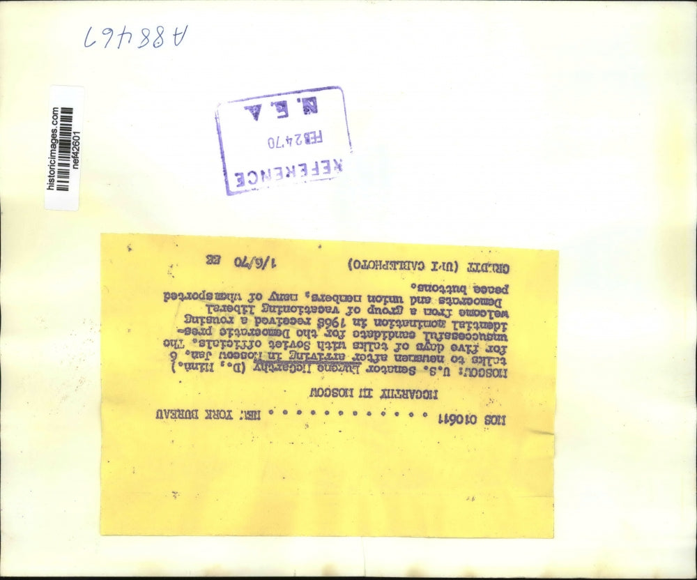 1970 Press Photo Senator Eugene McCarthy Talks to Press, Moscow, Russia