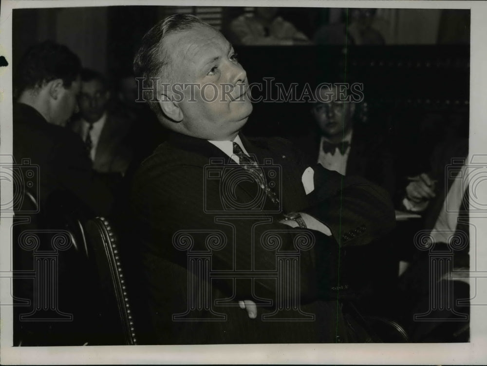 1936 Press Photo E.E. Miller Testifies in Senate Civil Liberties Committee
