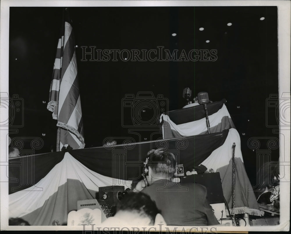 1944 Press Photo Chicago Stadium as Franklin Roosevelt Accepts Nomination