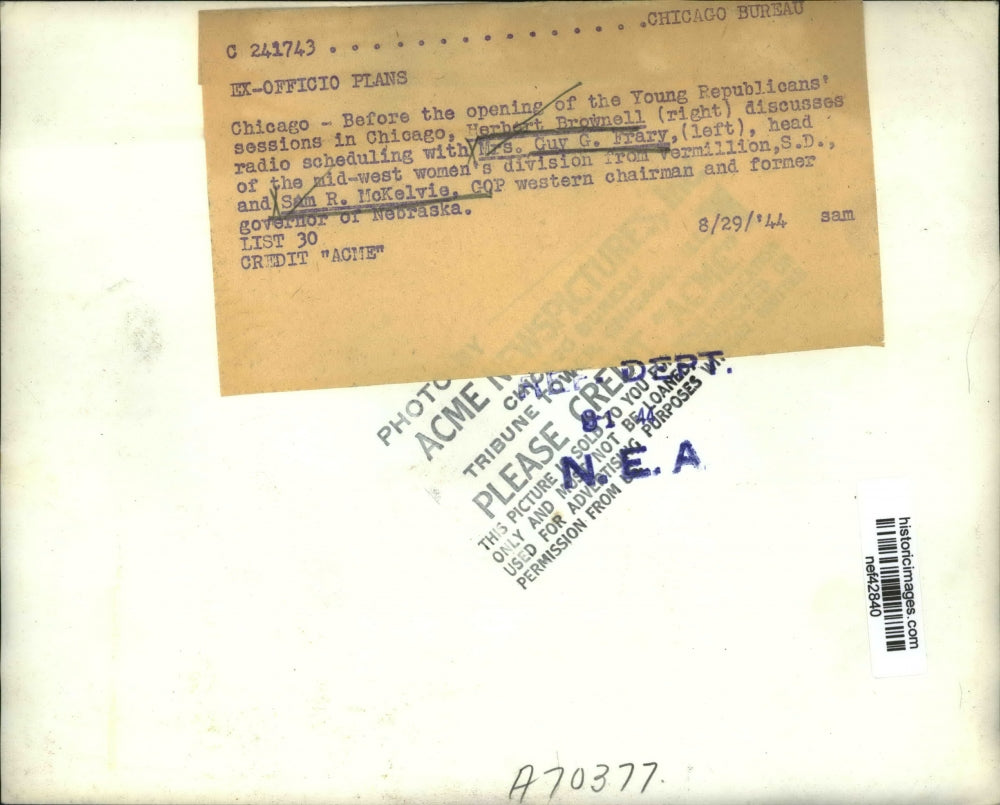 1944 Press Photo Opening of the Young Republicans' Sessions in Chicago