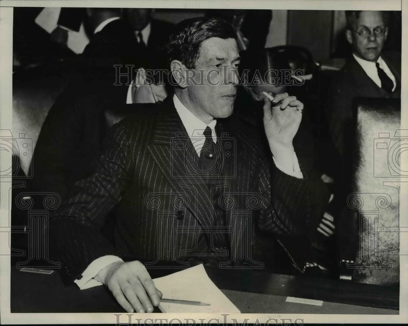Load image into Gallery viewer, 1933 Press Photo Murray Dodge Testifying Before Senate Bank &amp; Currency Hearing
