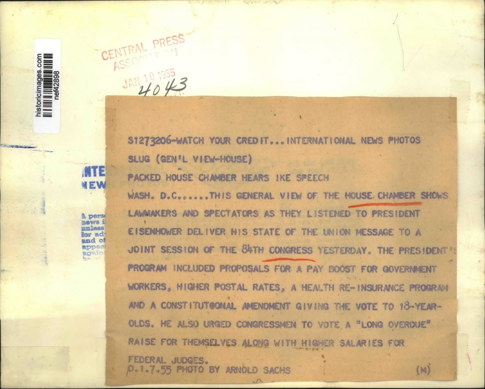 1955 Press Photo House Chamber 84th Congress Session - nef42898