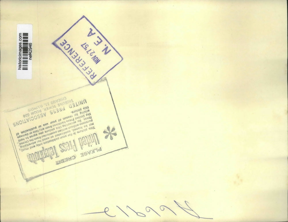 1957 Press Photo Gunman Jarring of Sweden sit alone before General Assembly