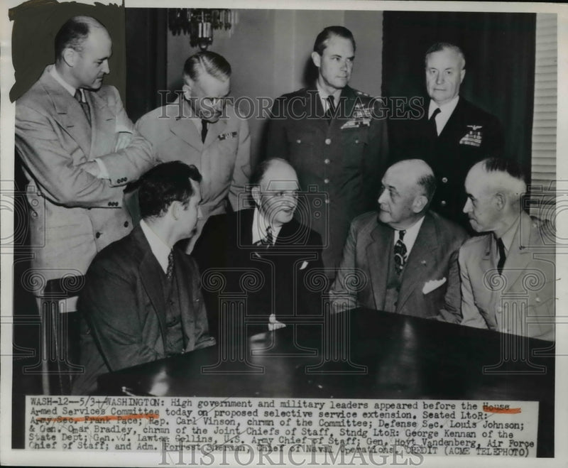 Load image into Gallery viewer, 1950 Press Photo Government and Military leader at House Armed Service Committee
