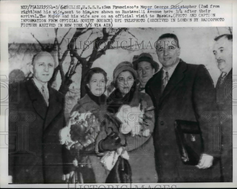 Load image into Gallery viewer, 1940 Press Photo Mayor George Christopher of San Francisco on Rustavelli Avenue
