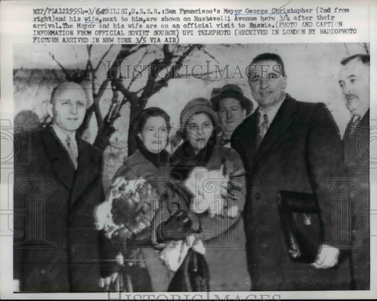 1940 Press Photo Mayor George Christopher of San Francisco on Rustavelli Avenue